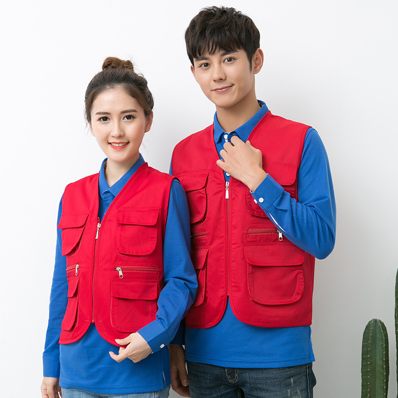 志愿者马甲印logo摄影导演记者工作服耐磨印字多口袋背心义工服