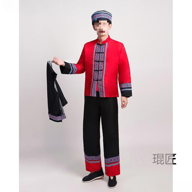 新款畲族少数民族服装男士舞蹈服男生合唱歌舞表演服舞台演出服装