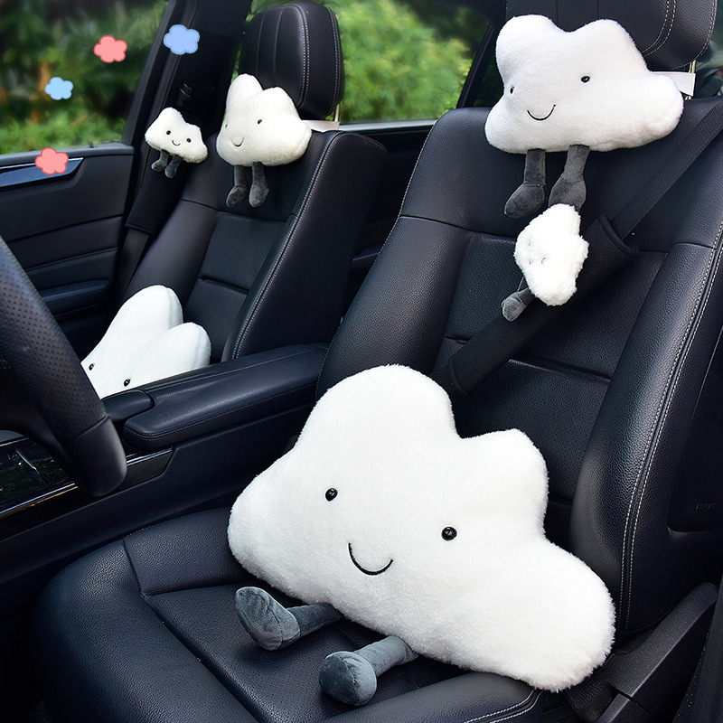 Automotive Waist Cushion Neck Pillow Cartoon Cloud Back Cushion Car Seat Shoulder Shield Waist Pillow Four Seasons Car Supplies Headrest