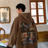 American style Heavy Hooded Sweater Spring new pattern High Street Easy Retro Chaopai Hooded Large coat