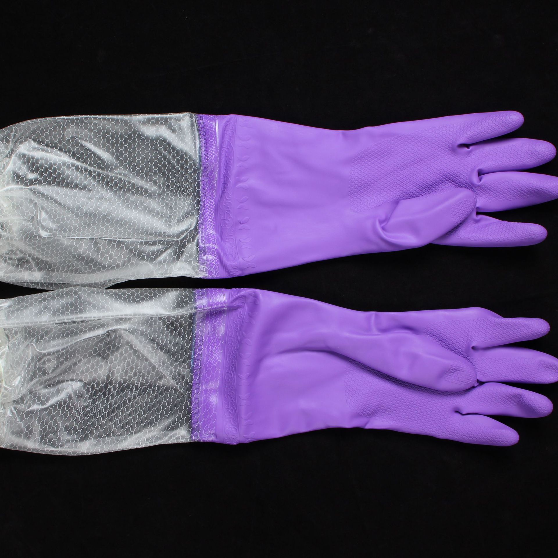 加长加绒保暖洗衣服胶皮手套女家务橡胶耐磨防水橡胶手套洗碗手套