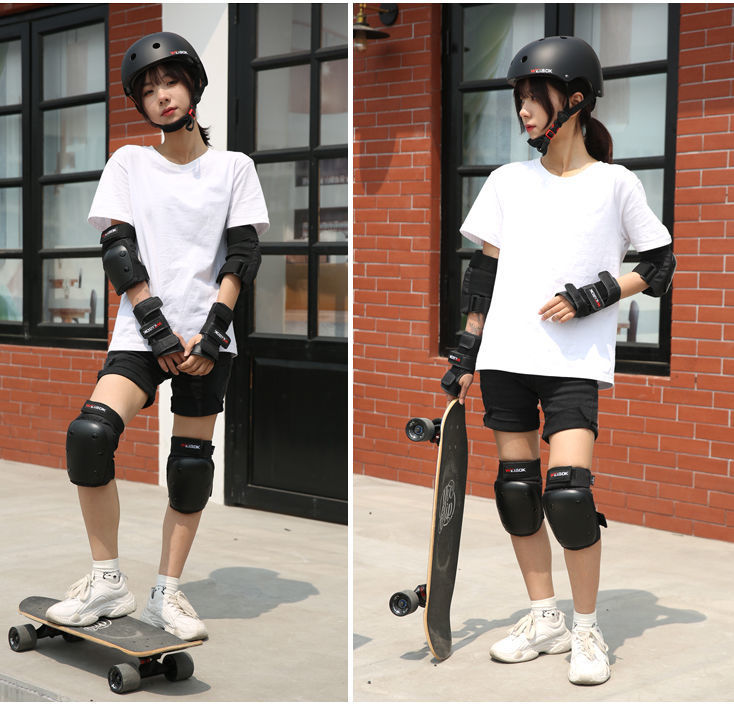 轮滑滑冰溜冰保护儿童全套装备成人防摔护膝男女滑板护具头盔套装