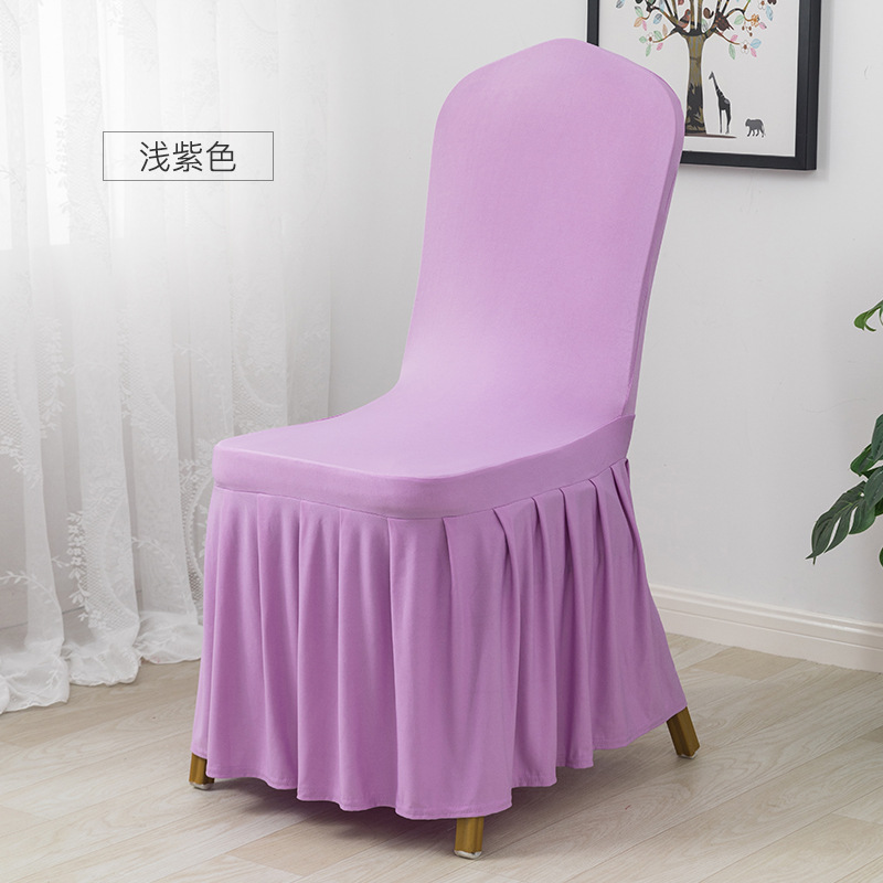 Pleated One-Piece Elastic Chair Cover Hotel Chair Cover Banquet Chair Cover Household Restaurant Seat Cover Factory Wholesale