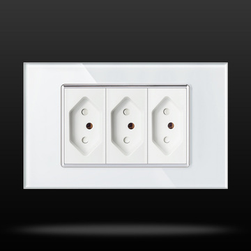 16a巴西标准墙壁插座 巴西规三插118型新西兰阿根廷南美洲插座