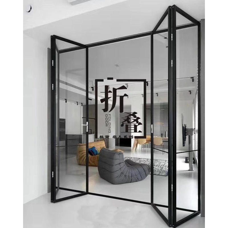 极窄边折叠门细框玻璃推拉门吊轨折叠门阳台门厨房折叠门客厅隔断