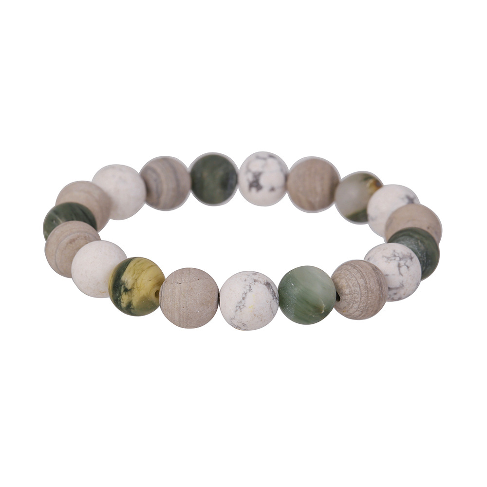 Only You Qingshan New Chinese Style Collectables-Autograph Bracelet Female Buddha Beads Gray Grain Stone Zen Bracelet Female Personality Design Bracelet Accessories