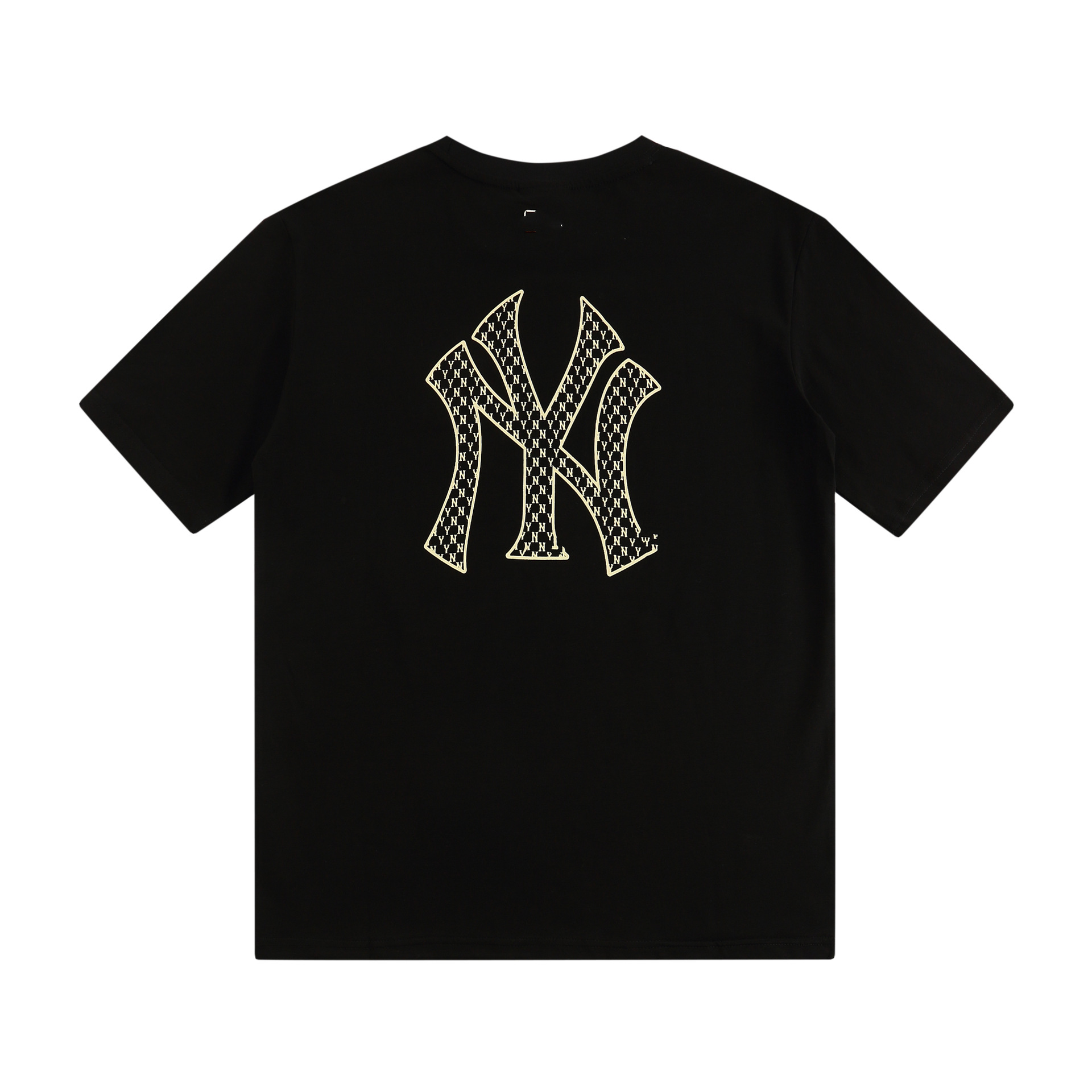 韩国潮牌夏季新款背后字母大满印短袖男女同款宽松圆领情侣t恤