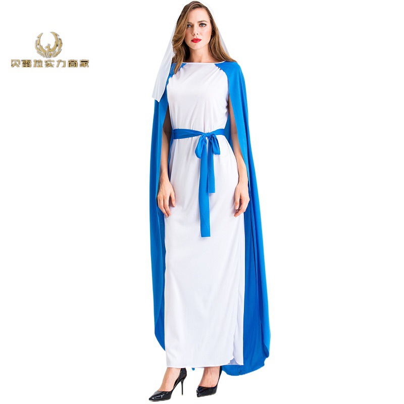 万圣节古希腊神话圣母玛利亚女神披风长裙cosplay舞台演出服批发
