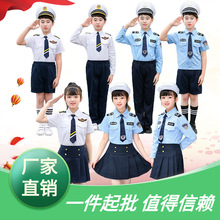 万圣节服交警小警察合唱服小警服海军角色扮演演出小军装儿童套装