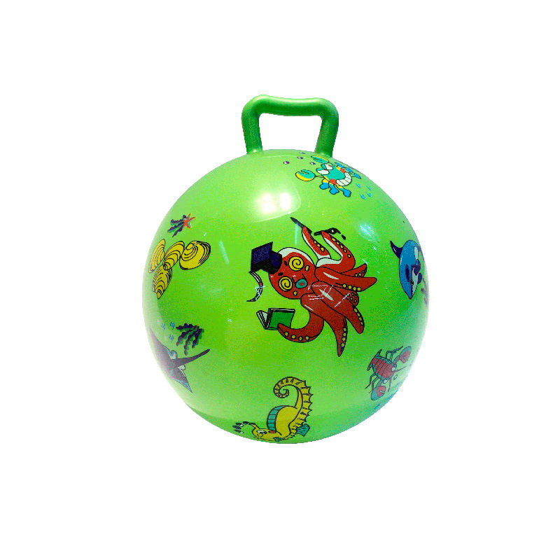 幼儿园光面按摩手柄羊角弹力球 耐磨跳跳球新款儿童蹦蹦球大号