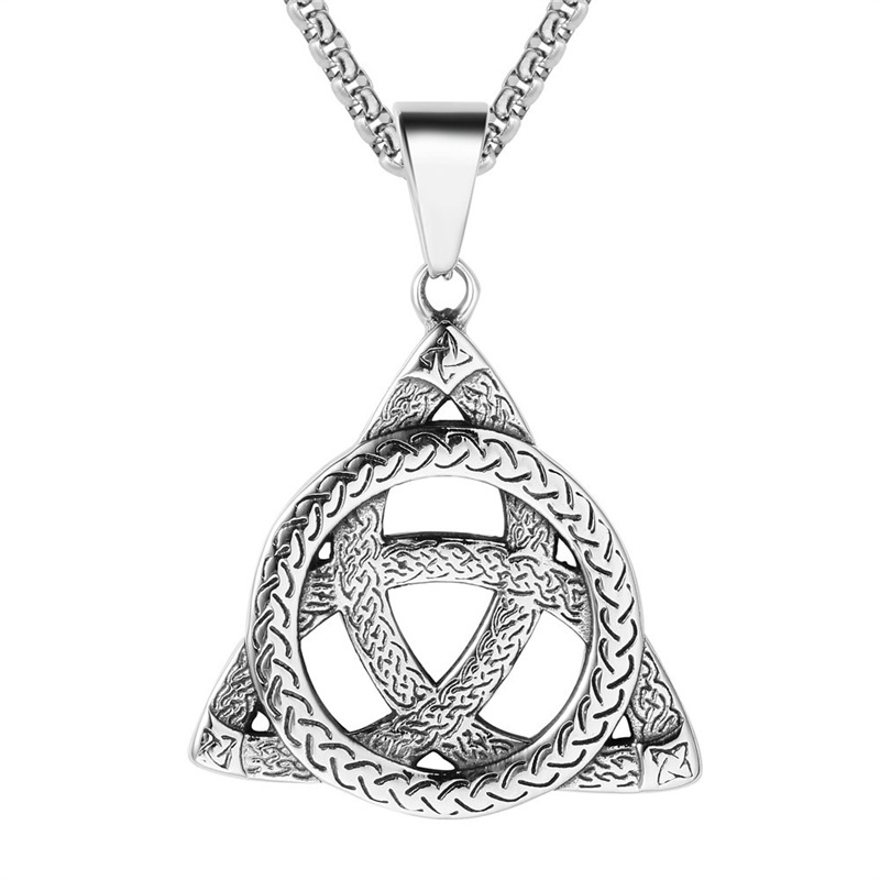 欧美个性复古维京凯尔特文男士三角吊坠项链ne826-阿里巴巴