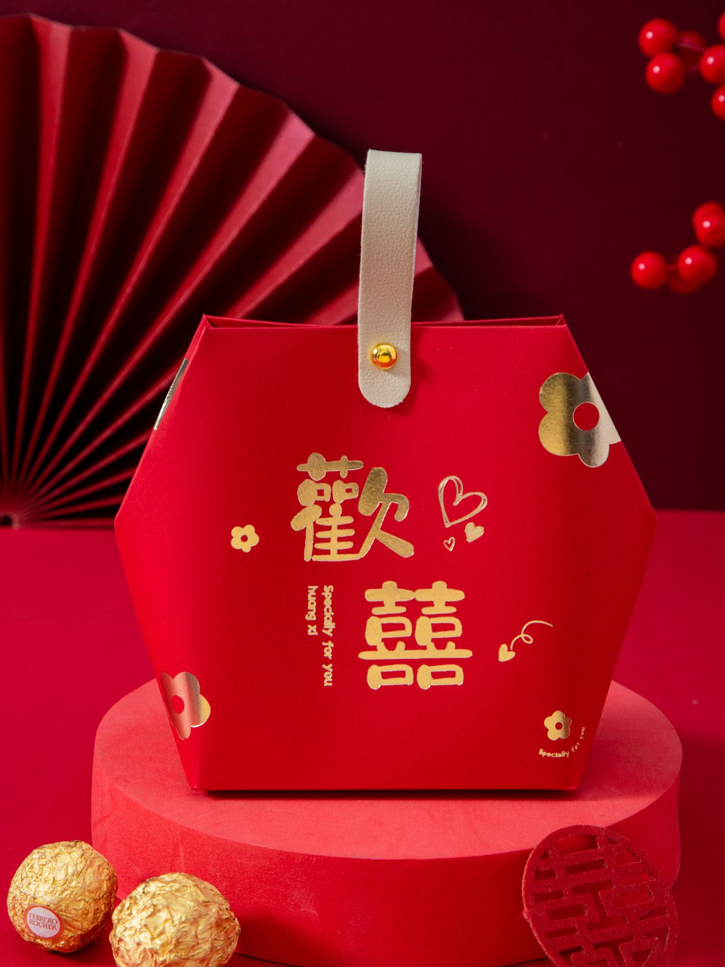 High-End Wedding Hand-Held Wedding Candies Box Wedding Candy Gift Box Hand-Held Gift Wedding Candy Bag Wedding Candy Box Wholesale