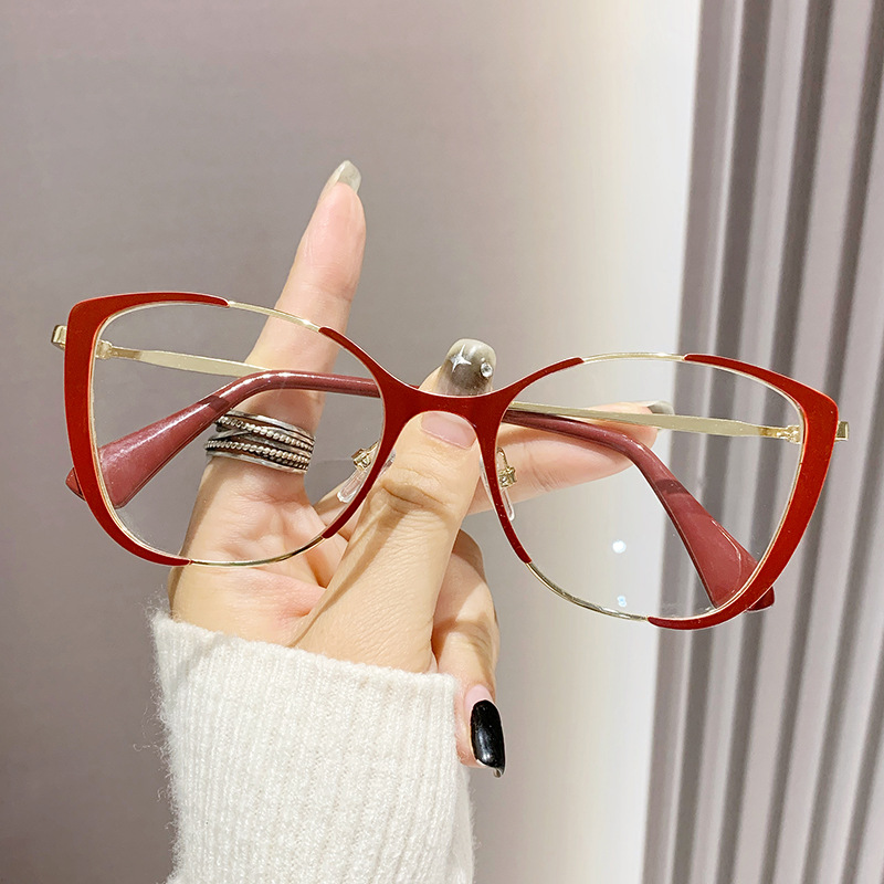 2023 New Internet Celebrity Face without Makeup Glasses Female Fashion Casual Trend Metal Optics Photo Frame Student Plain Glasses