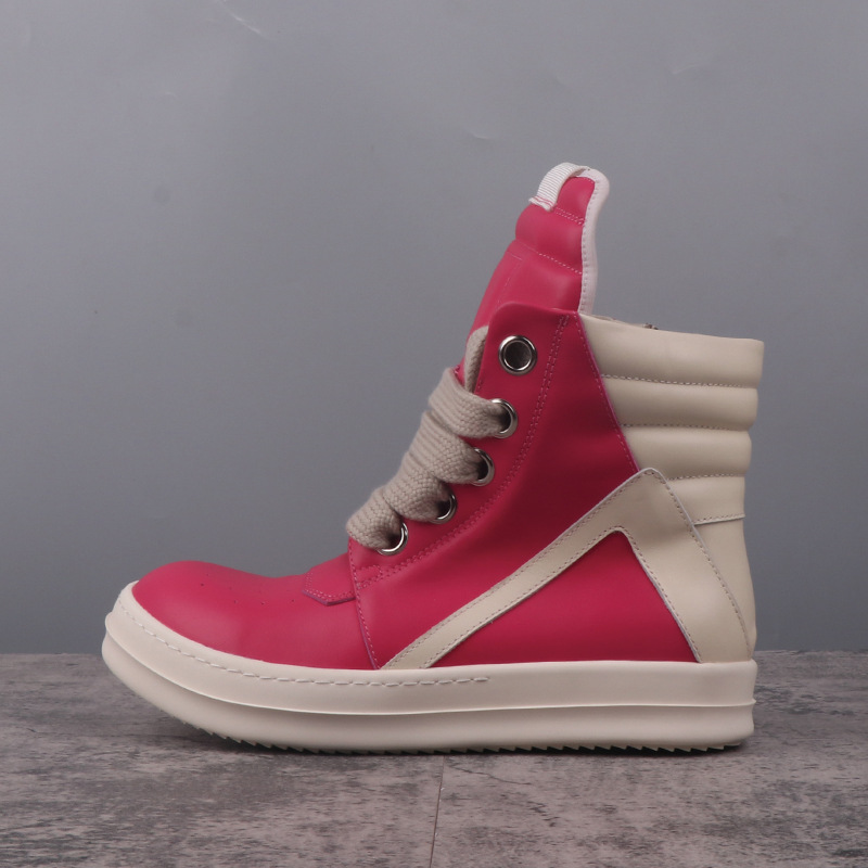 细鞋带潮鞋gd同款高帮男女经典真皮ro倒三角潮流厚底板鞋gbl15