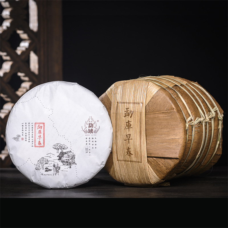 2018勐库早春普洱生茶饼一件代发绵纸笋壳包装古树茶批发357克/饼