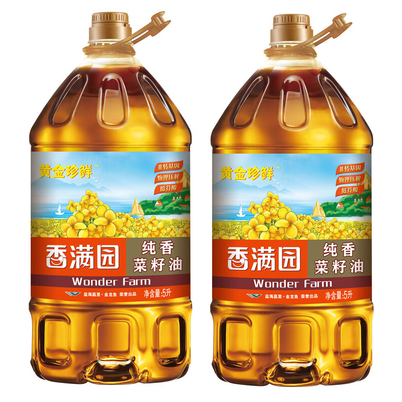 香满园黄金珍鲜纯香菜籽油 5l*2-阿里巴巴