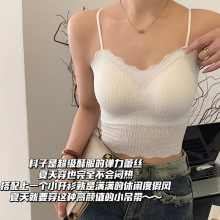 斩男穿搭~夏季波点吊带纯欲无痕带胸垫内衣女外穿美背心舒适裹胸