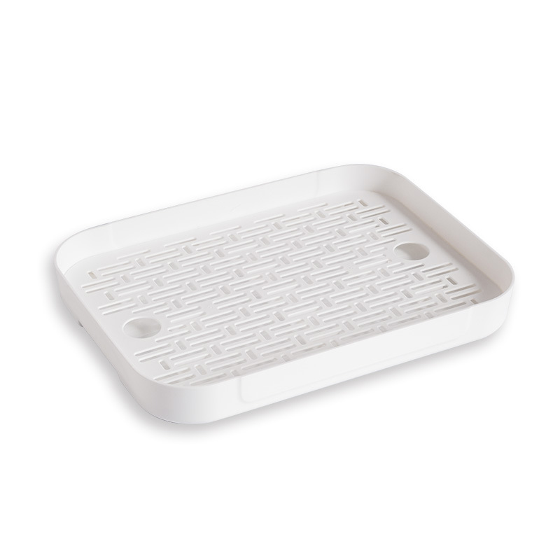 创意沥水托盘 家用长方形迷你储水式茶盘 塑料双层水杯收纳水果盘