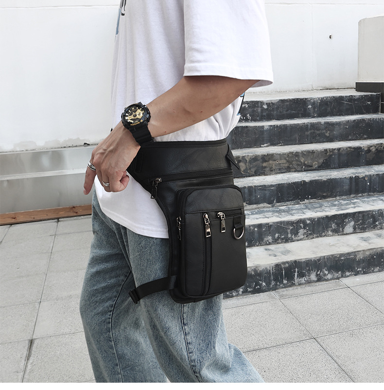 2022爆款腿包男战术腿包男女pu腰腿包挂包户外纯色多功能潮包批发