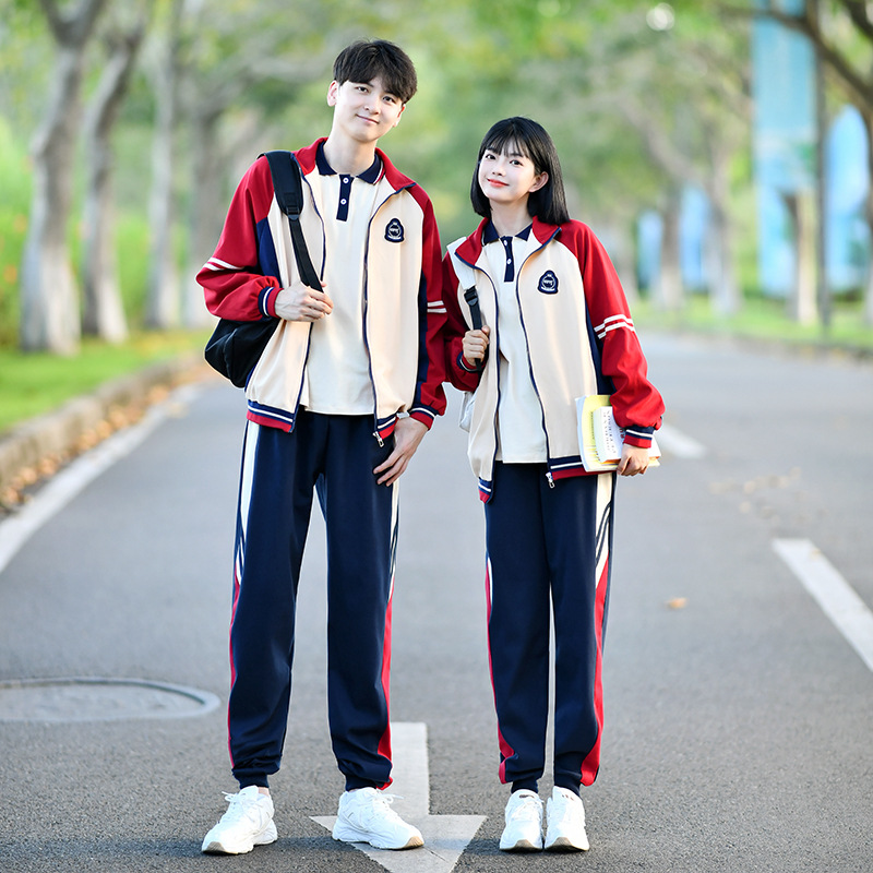 高中生校服春季运动会套装韩版学院风中学生三件套班服定-阿里巴巴