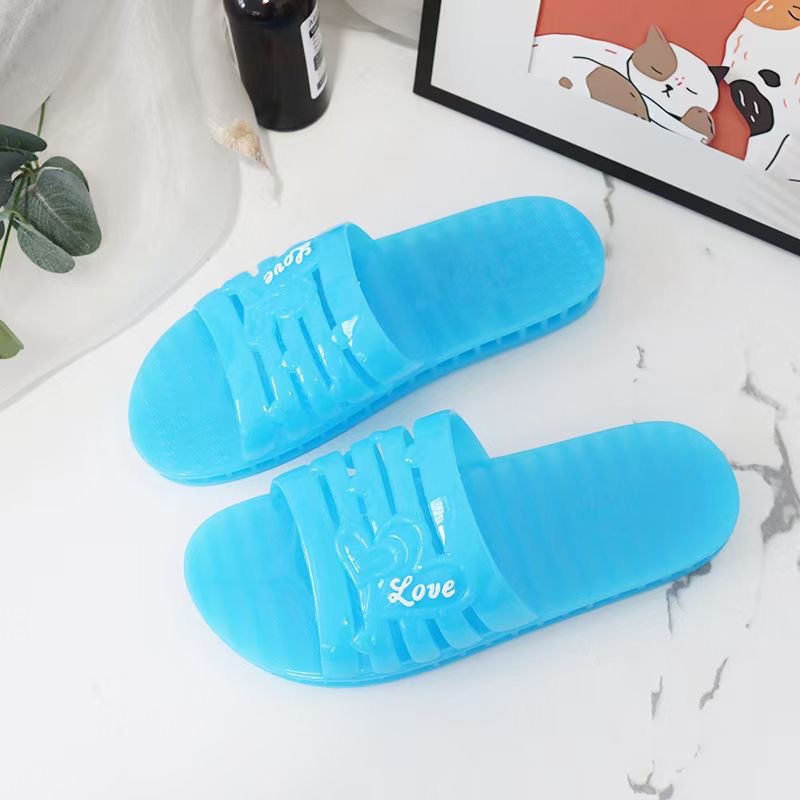 Jelly Transparent Crystal Plastic Flat Heel Women's Slippers Women's Summer Flat Outdoor Slippers Non-Slip Slipper