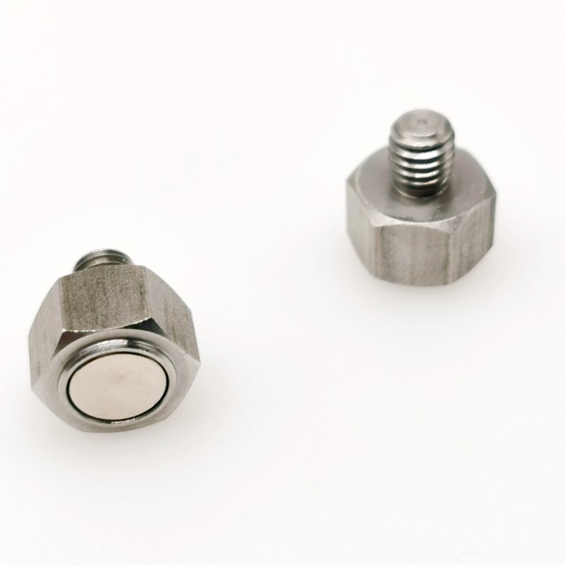 磁钢螺丝 304不锈钢外六角磁铁螺栓 s12 m6*6.5mm 钕铁硼强力磁吸