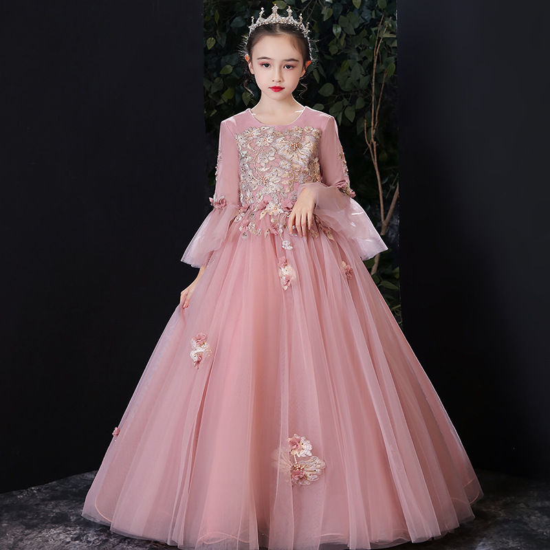 儿童礼服公主裙女童蓬蓬纱女孩生日礼服洋气大童洋气走秀礼服夏季