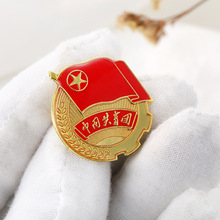 中国共青团团徽团员徽章中央监制标准型学生胸针别针磁铁新版批发