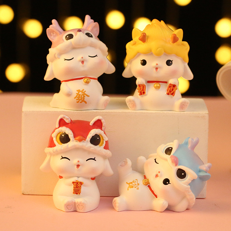 玉桂小福兔摆件 创意十二生肖兔 汽车内装饰品摆件蛋糕烘焙装饰品