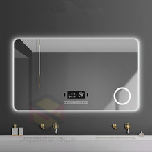 佛山厂家批量生产无边智能镜子方形LED镜触摸防雾放大镜ins浴室镜