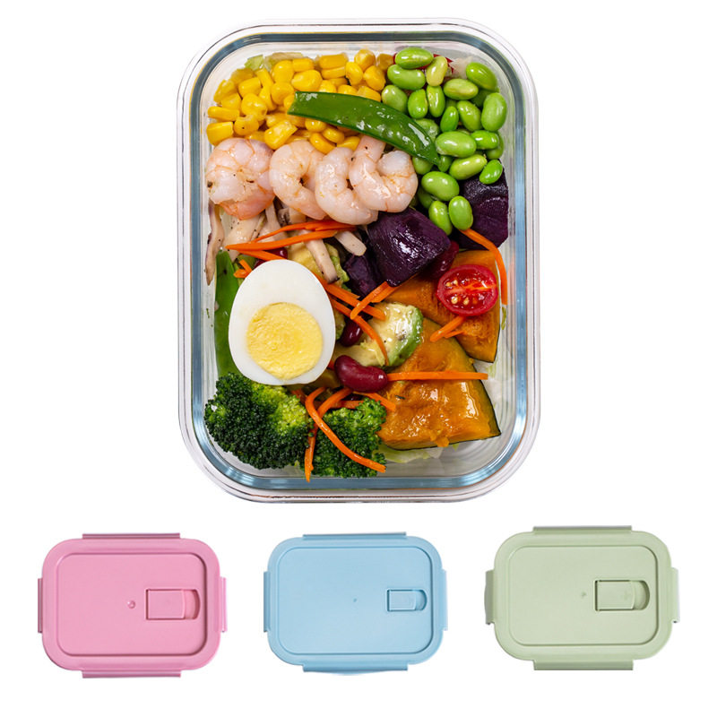 Glass Lunch Box Microwave Oven Dedicated for Heating Bowl with Cover Office Worker Lunch Insulated Lunch Box Separated Lunch Box Set