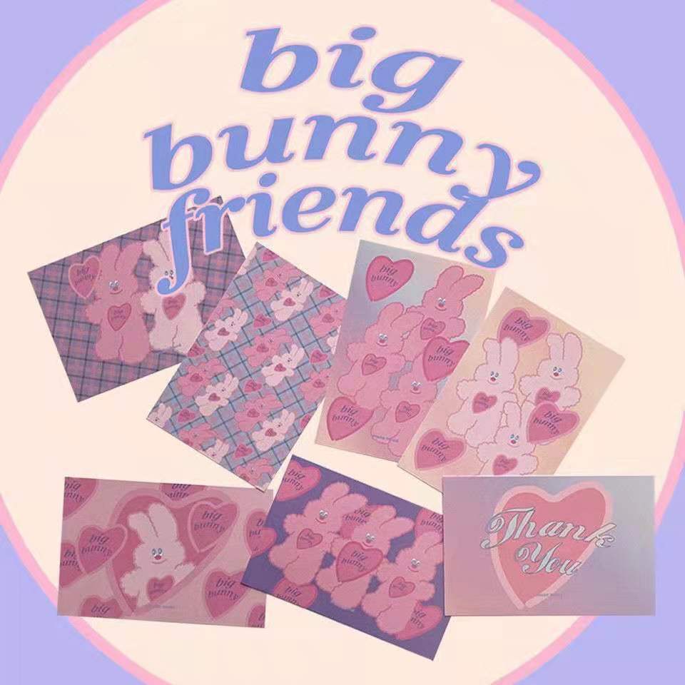 ins风韩国小兔子粉嫩系墙面装饰卡片桌面摆件拍摄道具明信片少女