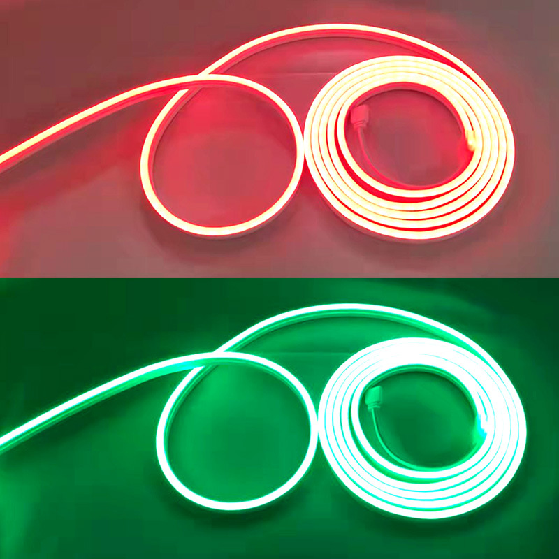 硅胶柔性霓虹灯带七彩变色户外防水灯条造型氛围软灯带led灯带采购