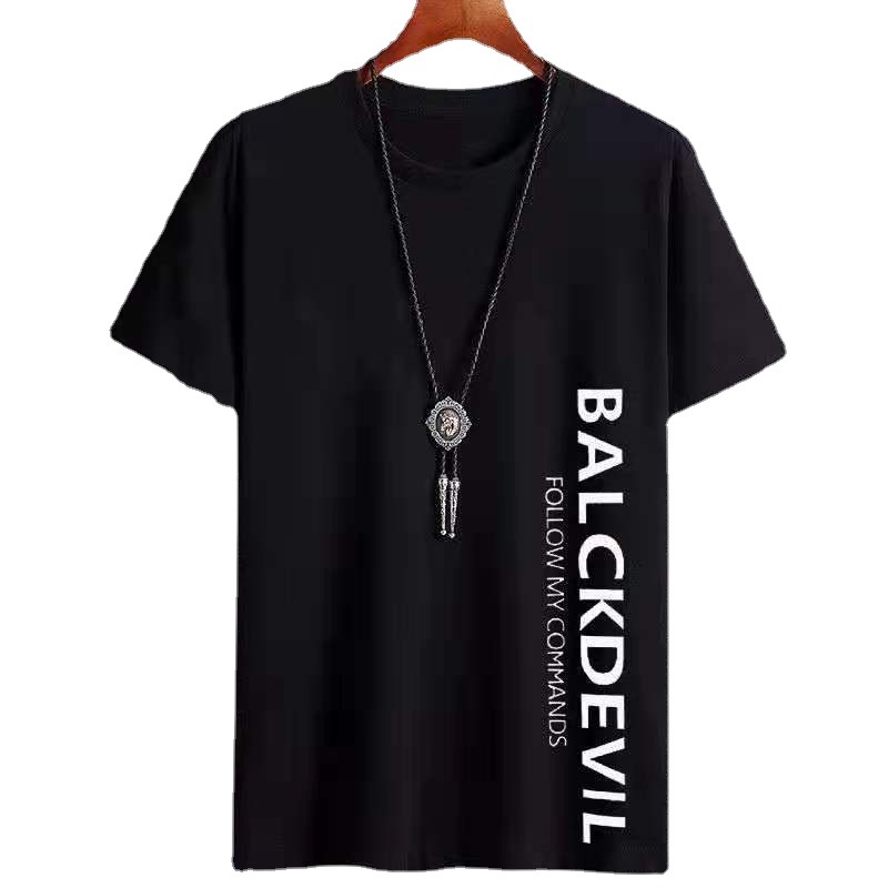 Hot Men's Summer New Fashion Brand Hong Kong Style round Neck Short Sleeve Bottoming T-shirt Loose-Fitting Casual T-shirt Manufacturer Direct Wholesale Goods