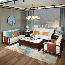 新中式全实木沙发小户型客厅轻奢黑檀木现代简约储物木质家具