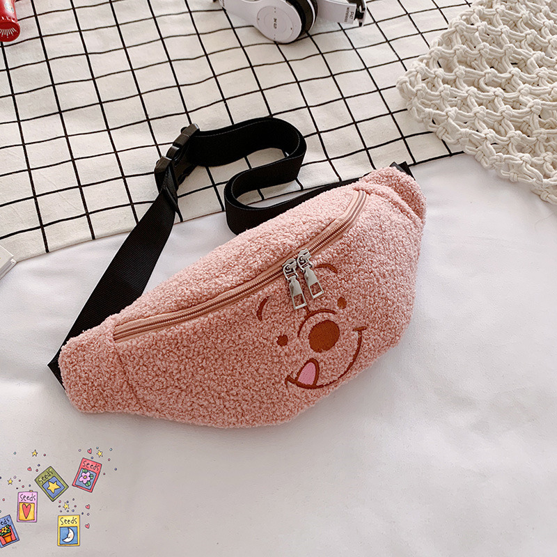 Fashion Simple Dumpling Bag 2021 Autumn and Winter New Shoulder Bag Slanted Chest Bag Cartoon Waist Bag Plush Casual Women's Bag