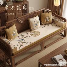 批发新中式棕色沙发垫红木家具坐垫科技布实木椅子垫罗汉床垫海绵