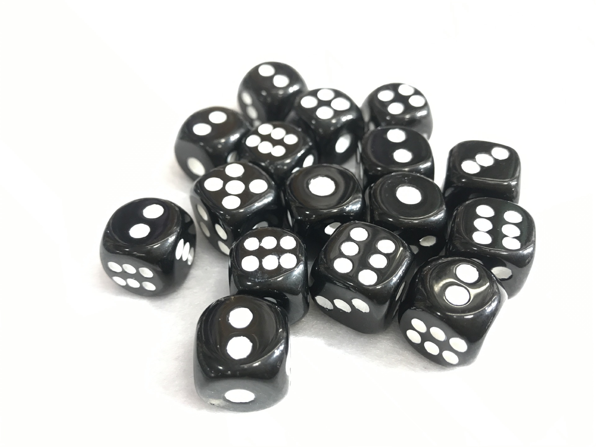 麻将牌天然黑玛瑙14mm麻将色子圆角骰子宝石水晶工艺品dice