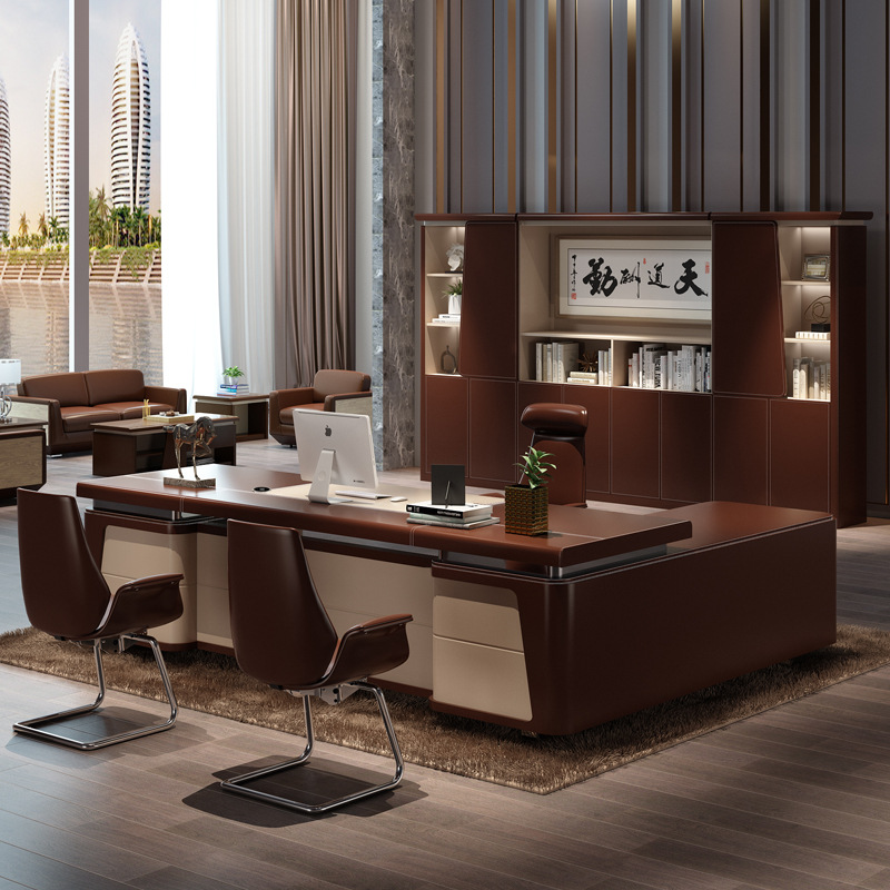 轻奢总裁桌办公桌椅组合大班台现代简约豪华办公室老板桌办公家具