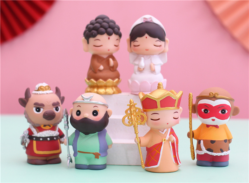 潮玩盲盒大闹天宫盲盒西游记人物手办桌面公仔摆件树脂工艺品