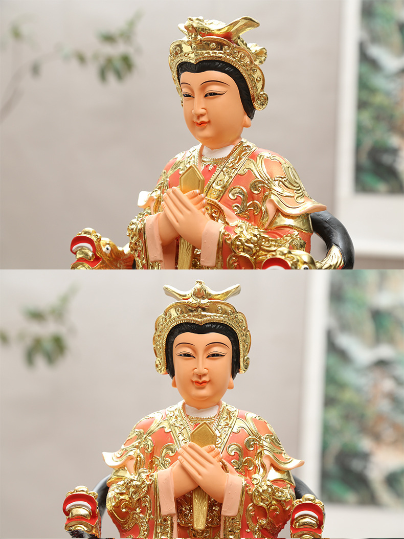 16寸泰山娘娘像泰山圣母像泰山奶奶碧霞元君神像树脂佛像供奉神像