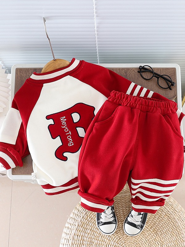 Children's Fashion Baseball Uniform 0-5 Years Old Spring Korean Children's Clothing Boys' Embroidered Letter Jacket Baby Spring and Autumn Suit