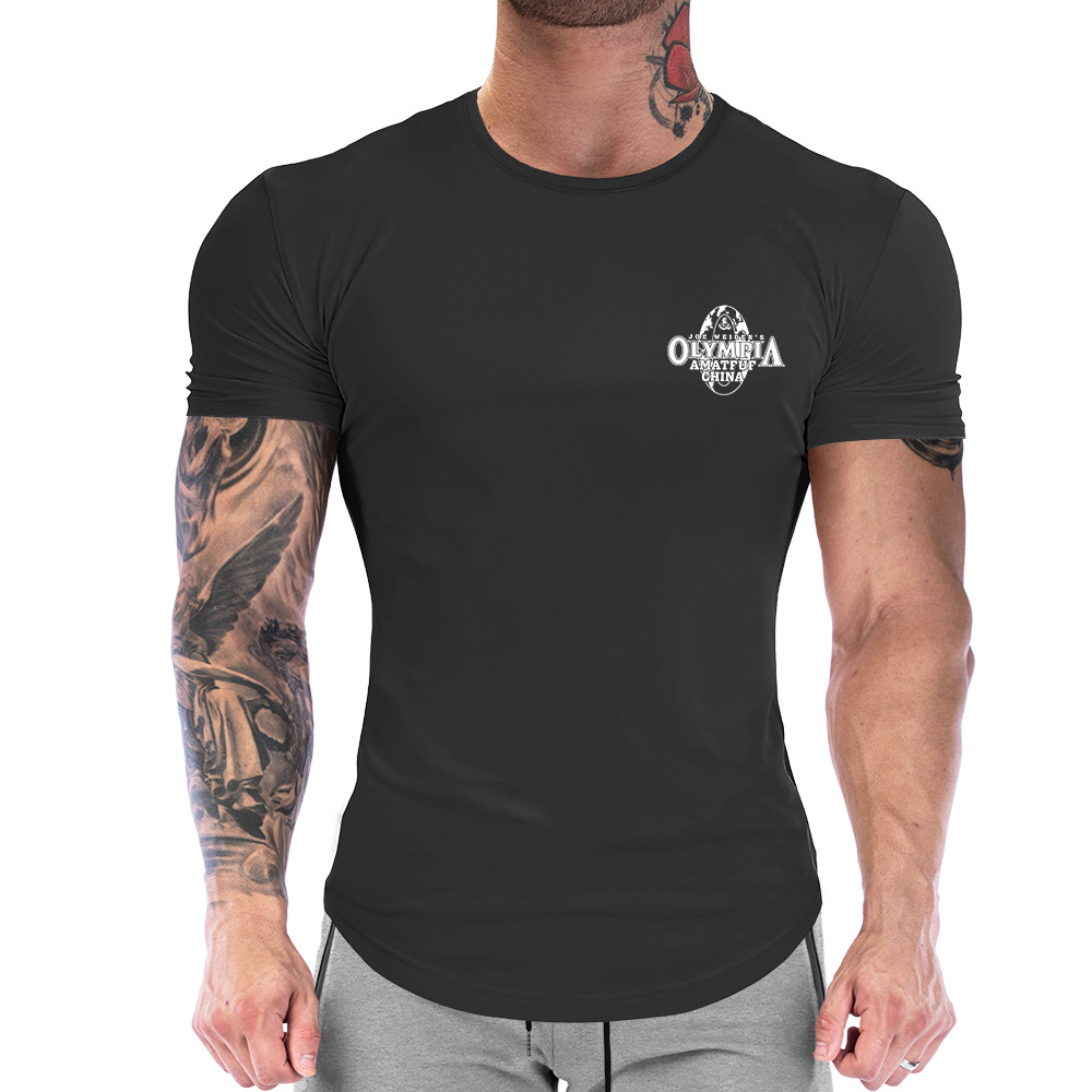 奥赛健身潮牌紧身衣男运动t恤速干衣跑步圆领篮球训练服弹力短袖t