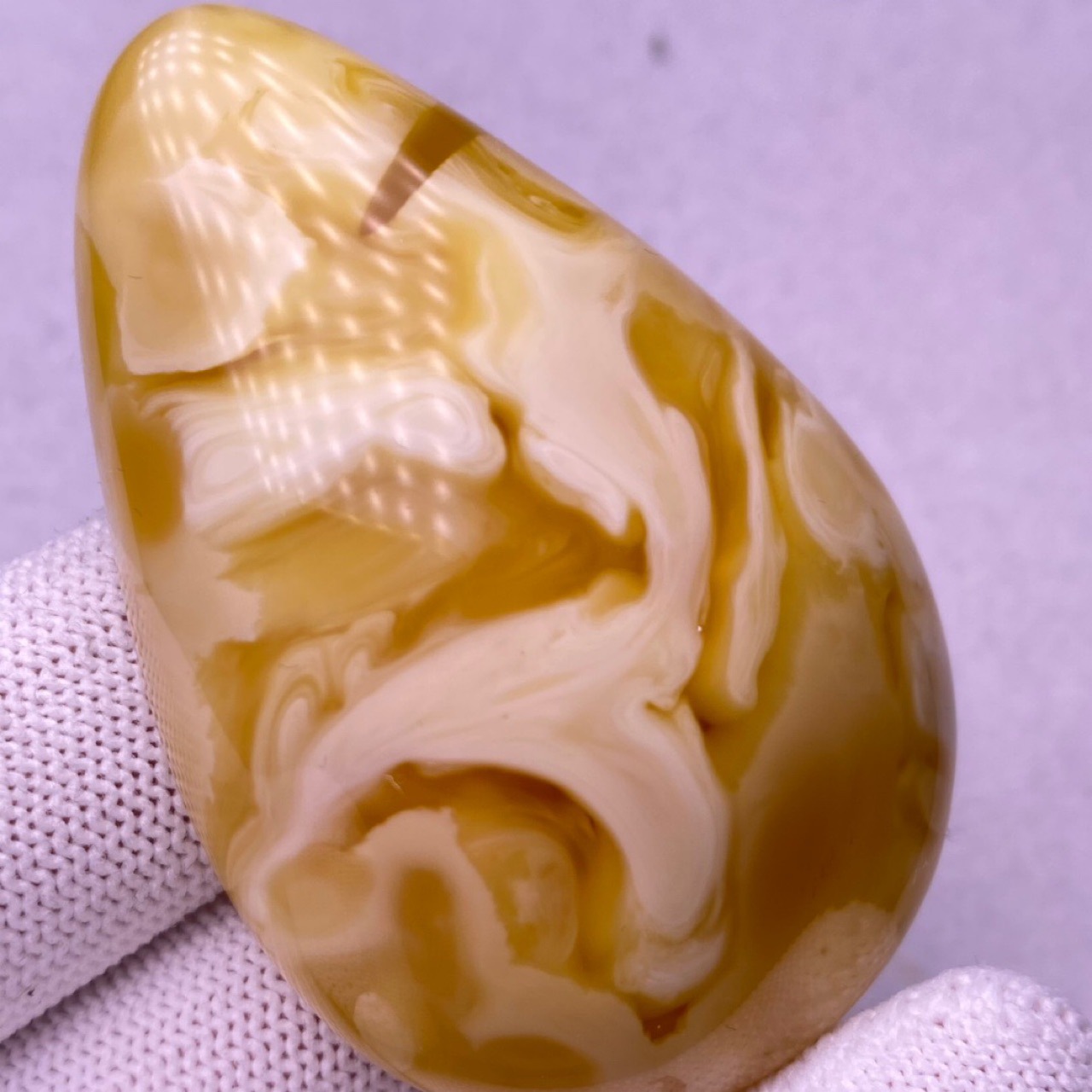 纯天然蜜蜡俄料妖孽白花蜡 水滴蜡质浓郁 纹理清晰收藏级别