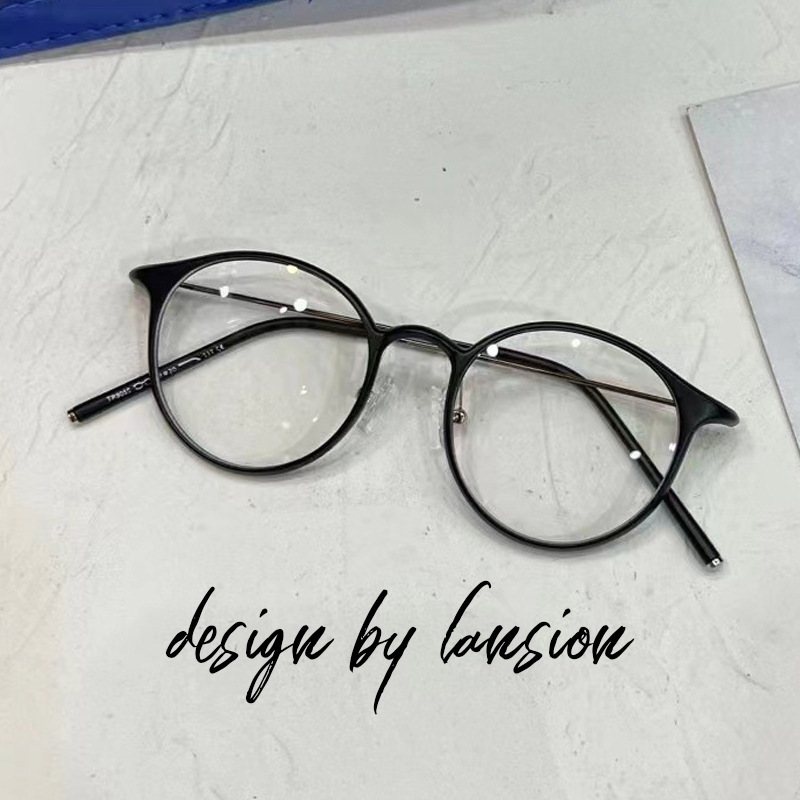 防蓝光学生配近视眼镜框tr90超轻柔韧复古茶色眼镜架素颜网红眼镜