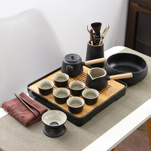 功夫茶具小套装日式家用简约客厅陶瓷泡茶壶茶杯会客办公茶台茶盘