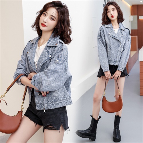 短款机车牛仔衣女2022新款春秋韩版宽松时尚洋气百搭显瘦上衣外套