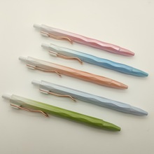 供应暖色系广告中性笔 钢丝夹亚马逊套装笔书写办公0.5mm签字笔