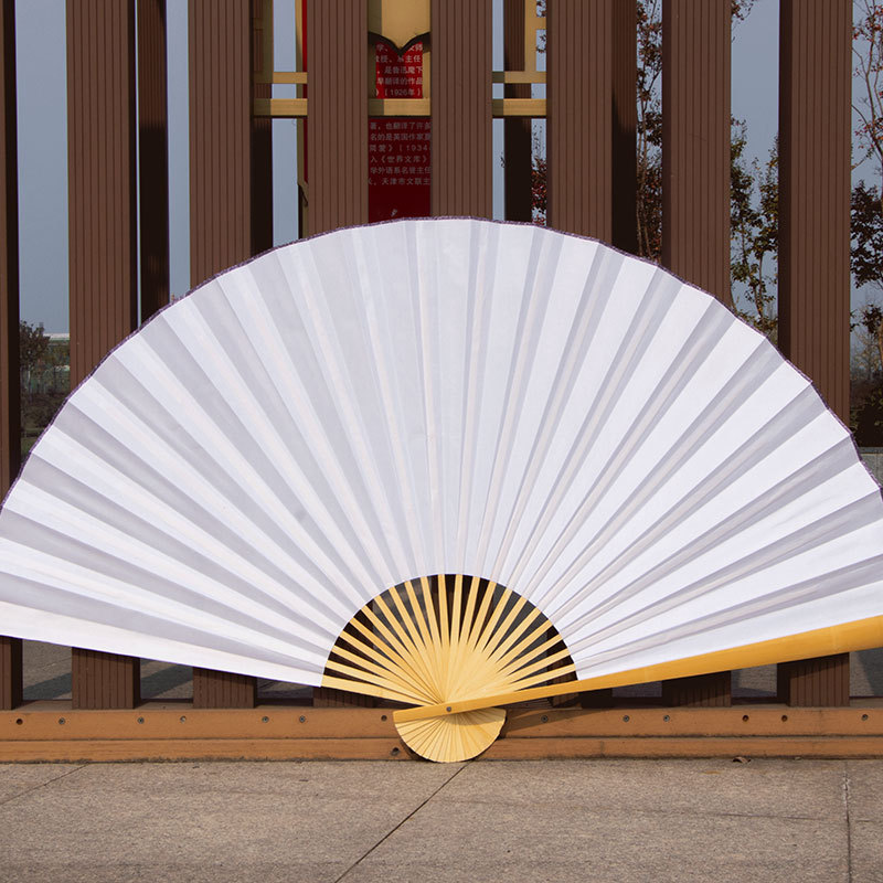 大扇子客厅纯色挂扇 婚庆装饰 diy书法绘画大扇子 绢布工艺壁扇