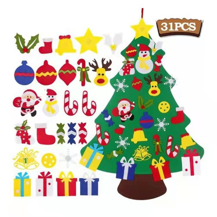 Three-Dimensional Felt Snowman Christmas Hanging Decoration Handmade Puzzle Diy Felt Cloth Christmas Decorations Handmade Puzzle